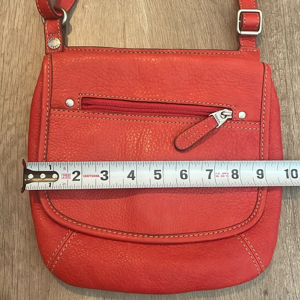 Orange Leather Fossil Bag - Picture 10 of 10